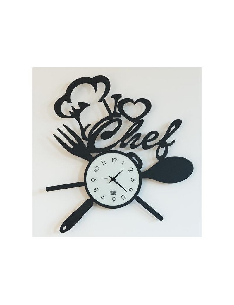 Arti e Mestieri I love chef arti e mestieri orologio da parete nero da  cucina 50cm