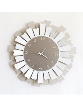 ARTI e MESTIERI: Lux orologio da parete moderno metallo nocciola bianco in offerta