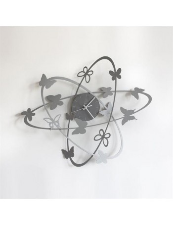 ARTI e MESTIERI: Multi butterfly orologio da parete design farfalle alluminio in offerta