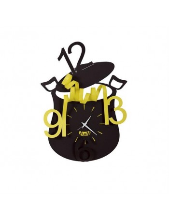 ARTI e MESTIERI: Chef orologio da parete cucina nero giallo 35cm in offerta