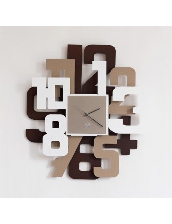 ARTI e MESTIERI: Big sitter orologio da parete moderno cortene beige bianco in offerta