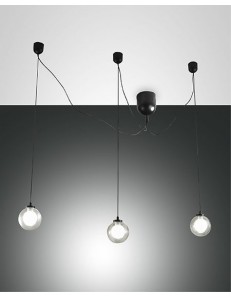 FABAS LUCE: Blog LED sospensione dimmerabile in metallo e vetro decentrata nero in offerta
