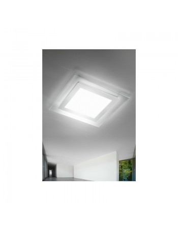 ANTEALUCE: Space plafoniera LED vetro 58x58cm in offerta