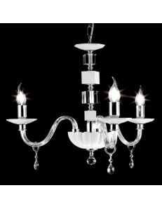 ONDALUCE: Livia lampadario 3 luci in vetro e cristallo in offerta