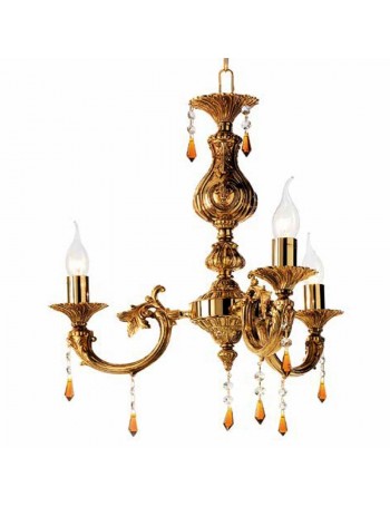 ONDALUCE: Lampadario classico 3 luci in ottone oro in offerta