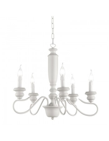ONDALUCE: Luisa lampadario 5 luci in legno bianco in offerta