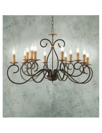 ONDALUCE: Carrara lampadario in ferro 12 luci bronzo in offerta