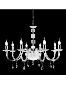 ONDALUCE: Livia lampadario 8 luci in vetro e cristallo in offerta