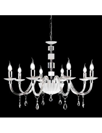 ONDALUCE: Livia lampadario 8 luci in vetro e cristallo in offerta