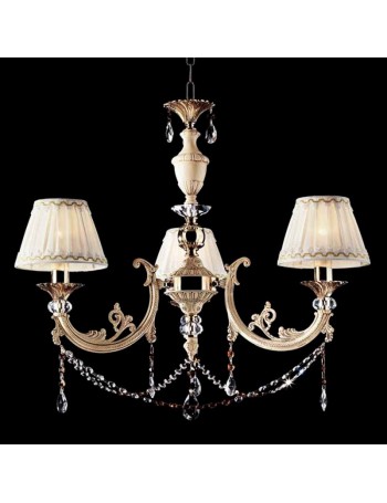 ONDALUCE: Lampadario classico 3 luci ottone avorio in offerta