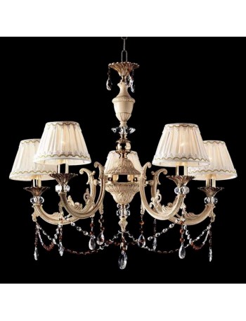 ONDALUCE: Lampadario classico 5 luci ottone avorio in offerta