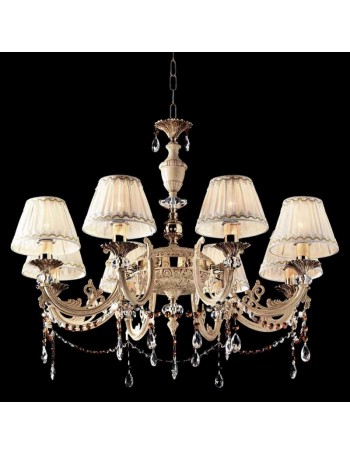 ONDALUCE: Lampadario classico 8 luci ottone avorio in offerta