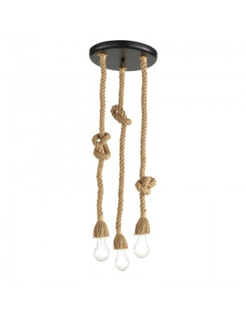 ONDALUCE: String sospensione in corda naturale 3 luci in offerta