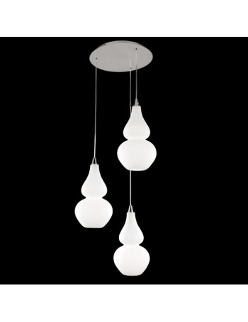 ONDALUCE: Orchidea sospensione 3 luci in vetro bianco in offerta