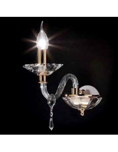 ONDALUCE: Fiamma applique 1 luce in vetro e cristallo in offerta
