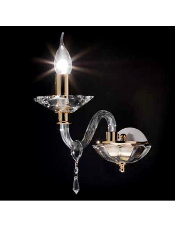 ONDALUCE: Fiamma applique 1 luce in vetro e cristallo in offerta