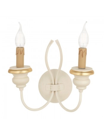 ONDALUCE: Luisa applique 2 luci in legno avorio oro in offerta