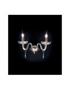 ONDALUCE: Brigida applique 2 luci in cristallo e vetro in offerta