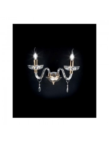 ONDALUCE: Brigida applique 2 luci in cristallo e vetro in offerta