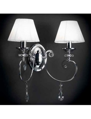 ONDALUCE: Capri applique 2 luci cromo con cristalli in offerta