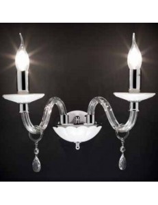 ONDALUCE: Livia applique 2 luci in vetro e cristallo in offerta