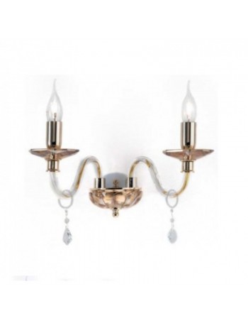 ONDALUCE: Cecilia applique 2 luci vetro e cristallo ambra in offerta