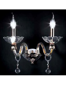 ONDALUCE: Roxanne applique 2 luci in vetro in offerta