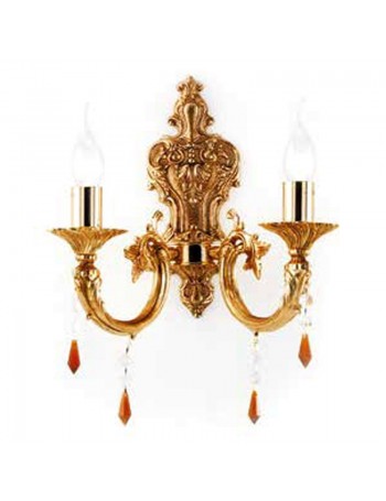 ONDALUCE: Applique classico 2 luci in ottone oro in offerta