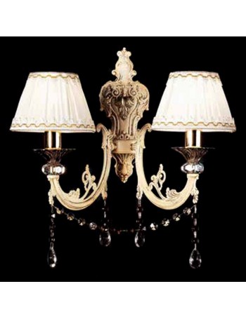 ONDALUCE: Applique classico 2 luci ottone avorio in offerta