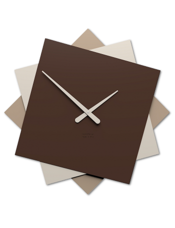 CALLEADESIGN: Foy orologio da parete quadrato legno bicolore cioccolato in offerta