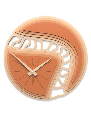 CALLEADESIGN: Canyon orologio da parete moderno rotondo minimal legno colore terracotta 45cm in