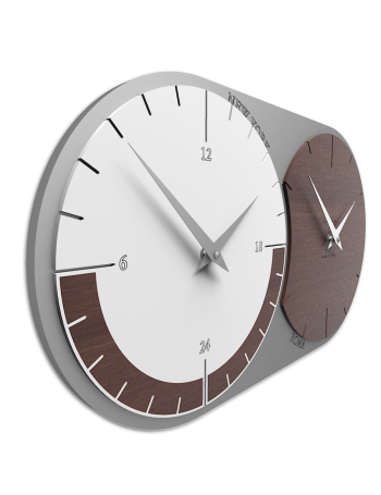 CALLEADESIGN: world clock Orologio da parete moderno 2 fusi orari rovere wenge in offerta