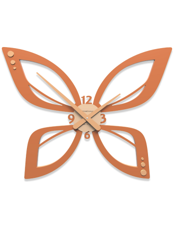 CALLEADESIGN: Orologio parete particolare design farfalla moderno legno color terracotta in offerta