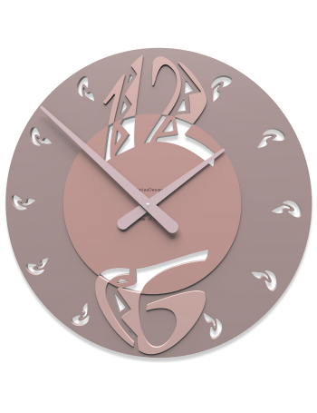 CALLEADESIGN: Orologio da parete in legno intagliato rotondo etnico moderno grigio prugna in offerta
