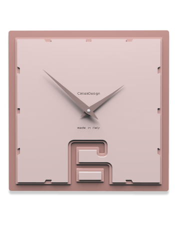 CALLEADESIGN: Soffio orologio da parete quadrato in legno color rosa conchiglia in offerta