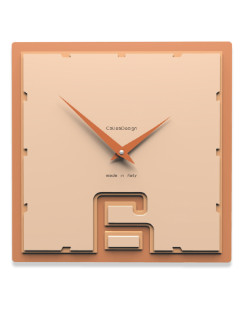 CALLEADESIGN: Soffio orologio da parete quadrato in legno color sabbia rosata in offerta