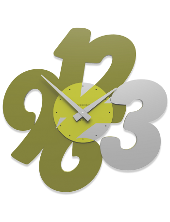 CALLEADESIGN: Trasparenze orologio moderno da parete legno verde oliva in offerta