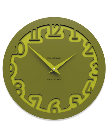 CALLEADESIGN: Labirinto orologio da parete rotondo in legno verde oliva in offerta