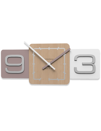 CALLEADESIGN: Sessanta orologio da parete moderno 3 elementi legno grigio prugna in offerta