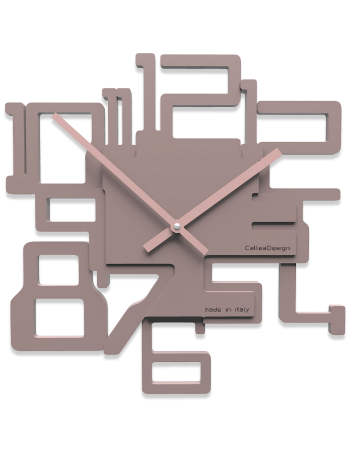 CALLEADESIGN: Kron orologio da parete numeri rilievo moderno in legno intagliato grigio prugna in