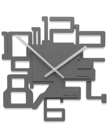 CALLEADESIGN: Kron orologio da parete in legno intagliato numeri rilievo grigio quarzo in offerta