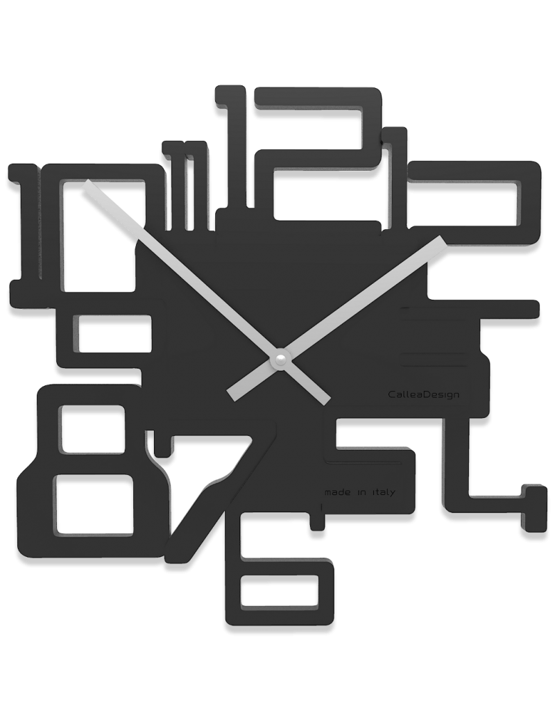 CALLEADESIGN: Kron orologio da parete in legno intagliato numeri rilievo colore nero in offerta