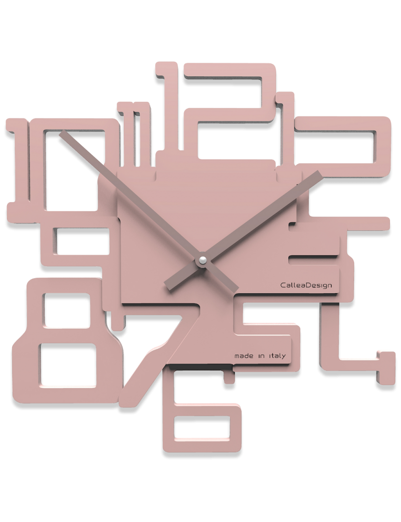 CALLEADESIGN: Kron orologio da parete in legno intagliato numeri rilievo color rosa antico in