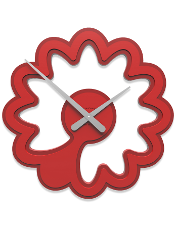 CALLEADESIGN: Ely orologio da parete design fiore in legno rosso fuoco in offerta