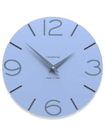 CALLEADESIGN: Orologio da muro in legno rotondo moderno color azzurro polvere in offerta