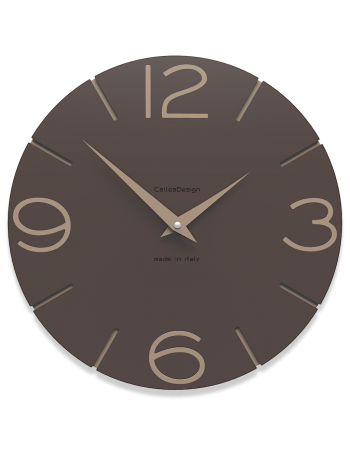 CALLEADESIGN: Orologio da muro rotondo moderno in legno color cioccolato in offerta