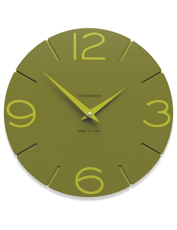 CALLEADESIGN: Orologio da muro rotondo in legno color verde oliva in offerta