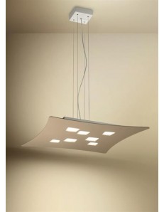 GEA LUCE: Isotta sospensione LED lampadario biemissione tortora per soggiorno in offerta