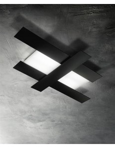 GEA LUCE: Doha plafoniera piccola LED 30w bianco e nero luce calda moderna in offerta