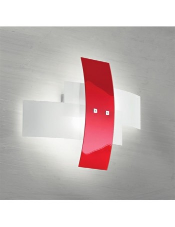 GEA LUCE: Lara lampada da parete soffitto moderna bicolore vetro bianco rosso in offerta